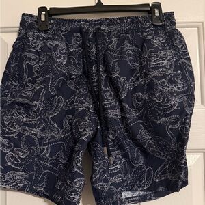 Vilebrequin Blue Swim Trunks with Artistic Design